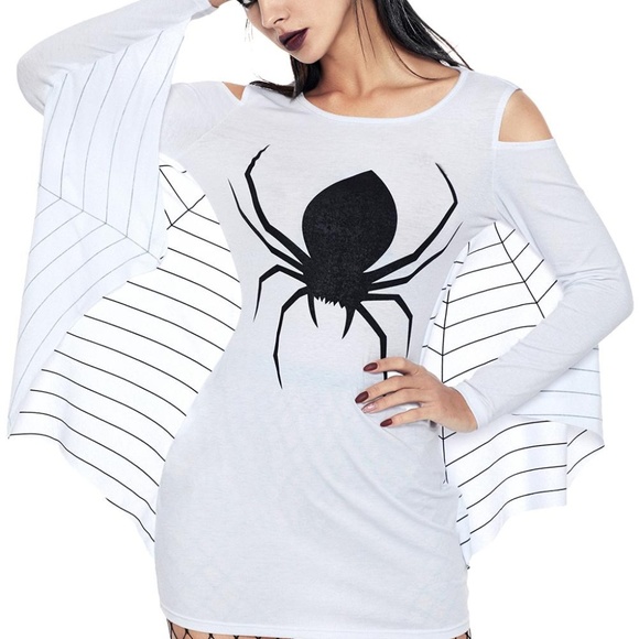 New Womens Spider Web Halloween Costume Size M/L - Picture 6 of 8